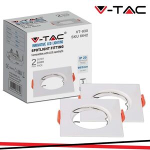 Faretto Incasso Bianco Quadrato Diam. 63 in Plastica * (2pz)